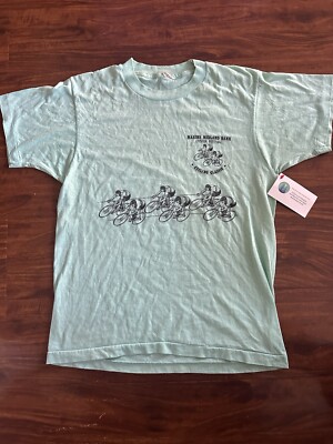 Vintage 80s Cycling Classic Graphic Shirt Medium Oyster Festival Sports Bike USA