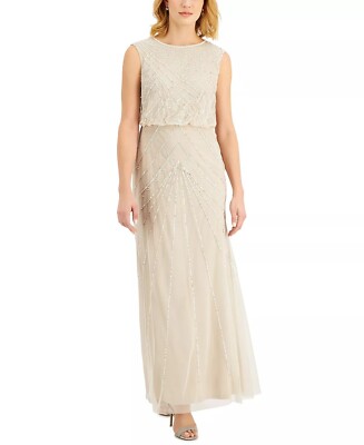 Papell Studio By Adrianna Papell Beaded Blouson Gown Biscotti Size 2 $179 | eBay Papell Studio By Adrianna Papell Beaded Blouson Gown Biscotti Size 2 $179 | eBay