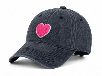 ZWILLINGSHERZ Base Cap Herz Cappy Mütze Baumwolle Navy Blau verstellbar (7630)