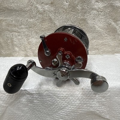 Vintage Penn Peerless No 9 Bait Casting Fishing Reel Brown Red Bakelite Tested