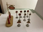 Vintage Dinky Toys Diecast Road Traffic Signs + Esso Petrol Pumps