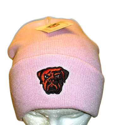 Cleveland Browns Dawg Dog Pound Womens All Pink Cuff Beanie Winter Hat Cap New