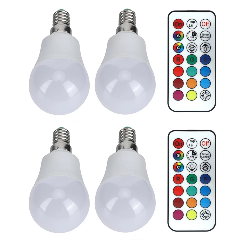 (RGB Pure White 6000K E12 Lamp Socket)45W LED RGB Bulb Light Colorful - Image 2 of 4