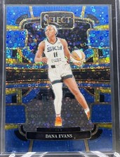 Dana Evans 2024 Panini Select WNBA Concourse Light Blue Disco Prizm /125 #73 Sky