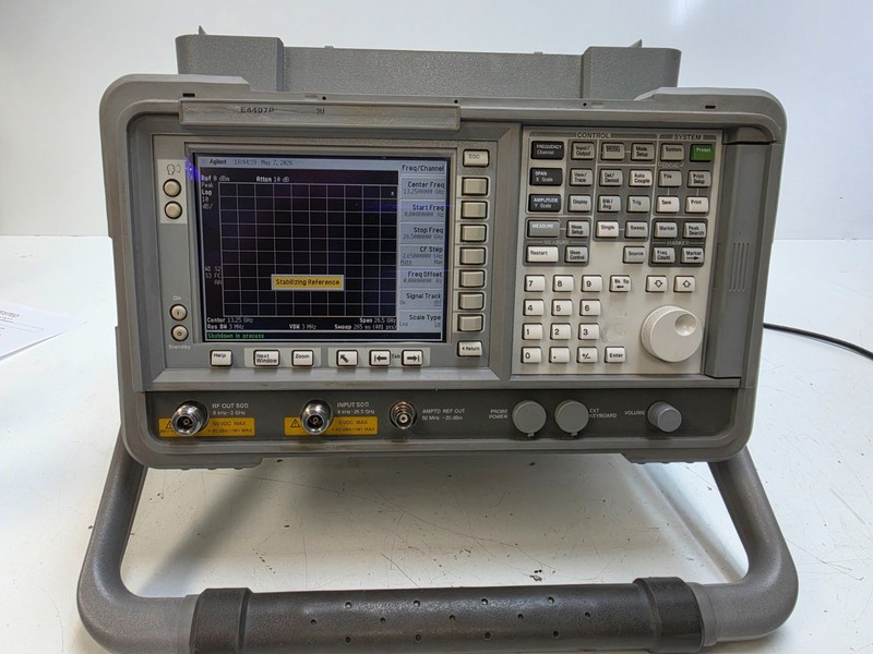 Agilent E4407B Spectrum Analyzer 9 kHz-26.5 GHz w/Opt 1DR,1DS,B72,1DN,1D5 TESTED
