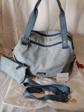 Borsa Con Tracolla BORBONESE Azzurra ottimo usato