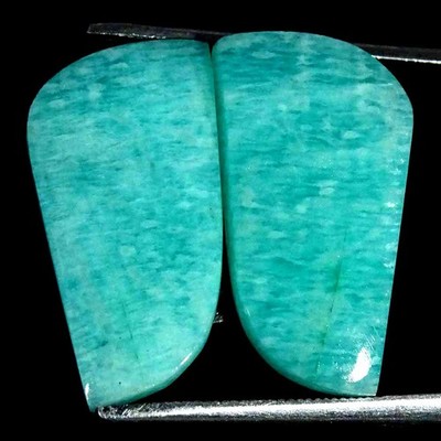 13.50Cts Natural Amazonite Cabochon Loose Gemstone Pair  10x19x4mm Fancy