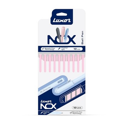 Luxor NOX Ball Pen With Comfortable Grip For Smudge Free & Smooth Writing / FS