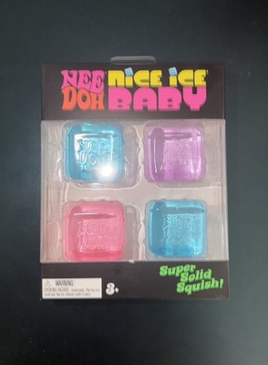 NeeDoh Nice Ice Baby 4 Pack Mini Nice Cubes NEW Super Solid Squish Sensory Toy