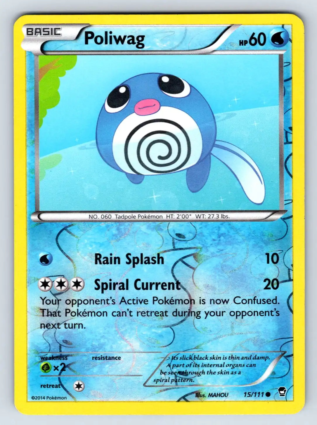 Poliwag 15/111 Furious Fists Reverse Holo Common Pokemon Card LP