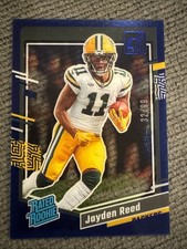 2023 Panini Clearly Donruss - Rated Rookie Jayden Reed #68 Blue /99 (RC)