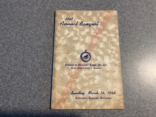 VINTAGE ORDER SONS OF ITALY IN AMERICA ARLINGTON SPANISH BALLROOM BANQUET BOOK