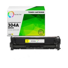 TCT CC532A TAA Compliant Toner Cartridge Replacement for HP CC532A - 304A