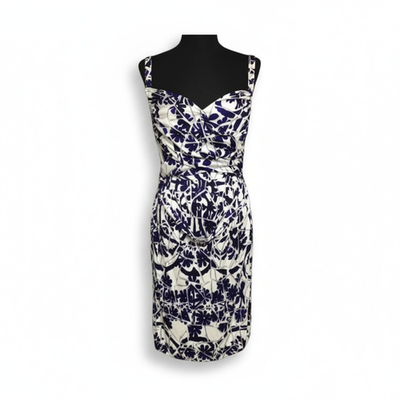 gucci blue floral dress Blue Tulip Print Pleated Dress