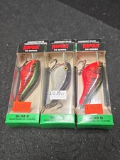 (3) Rapala OG Series Slim 6 Crankbait Fishing Lures Lot Of 3