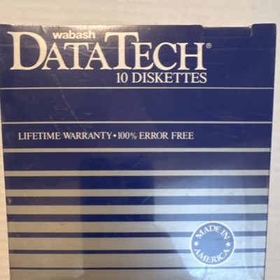 Wabash DataTech DataTech 5.25'' Diskettes 10 Pack 100% Error Free Box