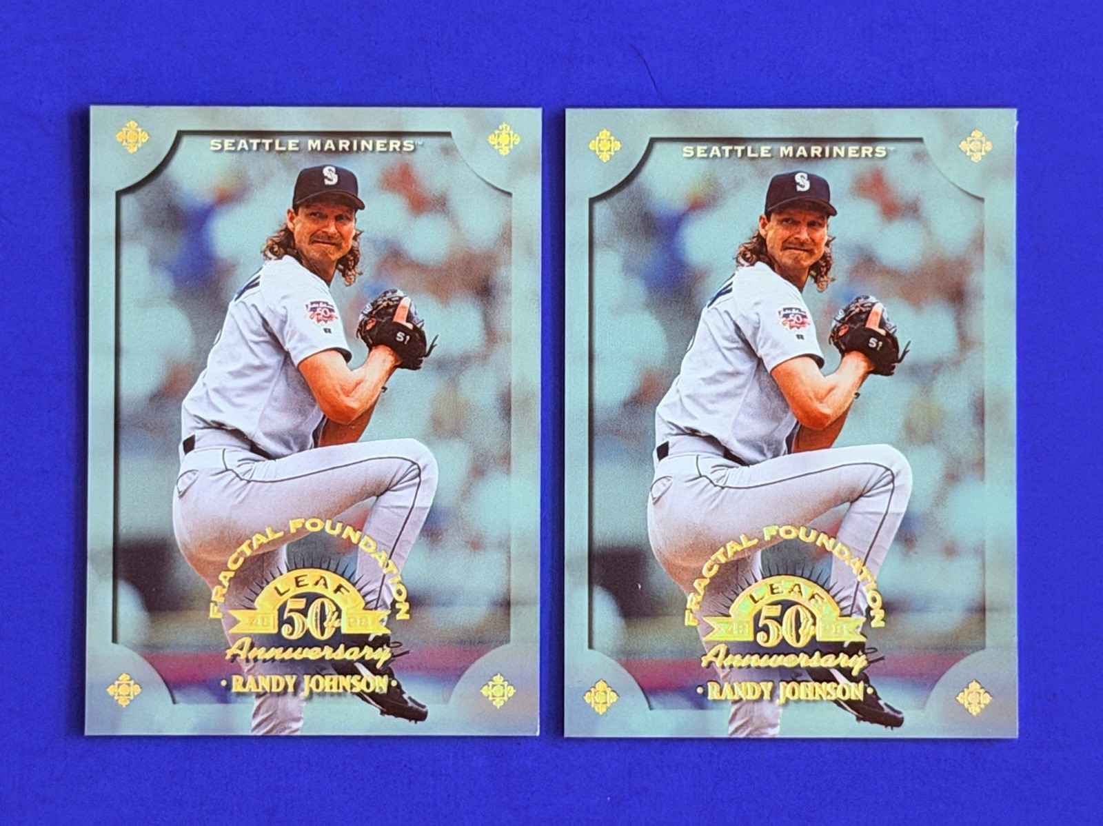 (2)  1998 Leaf Randy Johnson Fractal Foundation Foil Parallel Cards #30; #d/3999