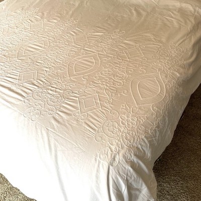 Shabby Chic Duvet Cover Full/Double White 100% Cotton Embroidered Boho MRP Home