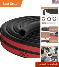 Durable 20 Ft Self-Adhesive Weather Stripping for Cars - Soundproof & Insulating