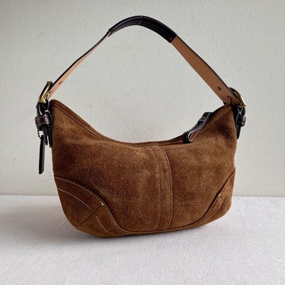バッグ Coach Soho Hobo Suede Leather Shoulder COACH Soho Hobo One Shoulder Bag Suede Leather Dark Brown Used