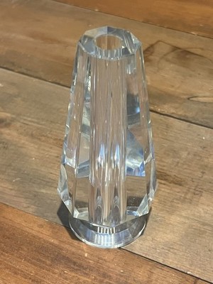 BGE Hexagon Crystal Rose Bud Vase inscribed I love you today tomorrow and always