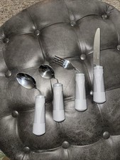 Adaptive Utensils 4-Piece Kitchen Set Weighted Non-Slip Handles Hand Tremors