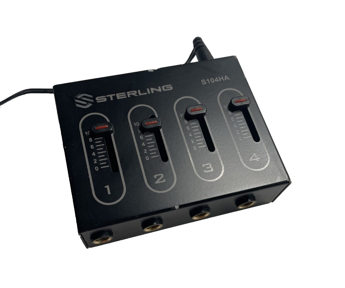 Sterling S104HA 4 Channel Headphone Amplifier Studio Monitoring Amp Power Supply