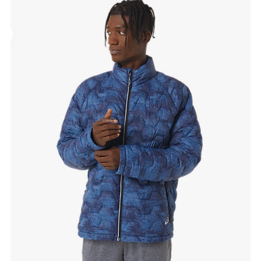 Asics Men's XL Performance Insulated Jacket Color Tie Dye Blue Print 2031B906