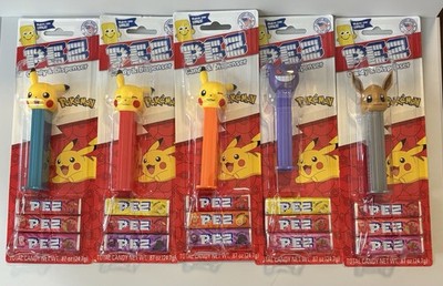 2025 New Pokémon Pez - Pikachu Sleeping, Laughing,Winking, Gengar, Eevee