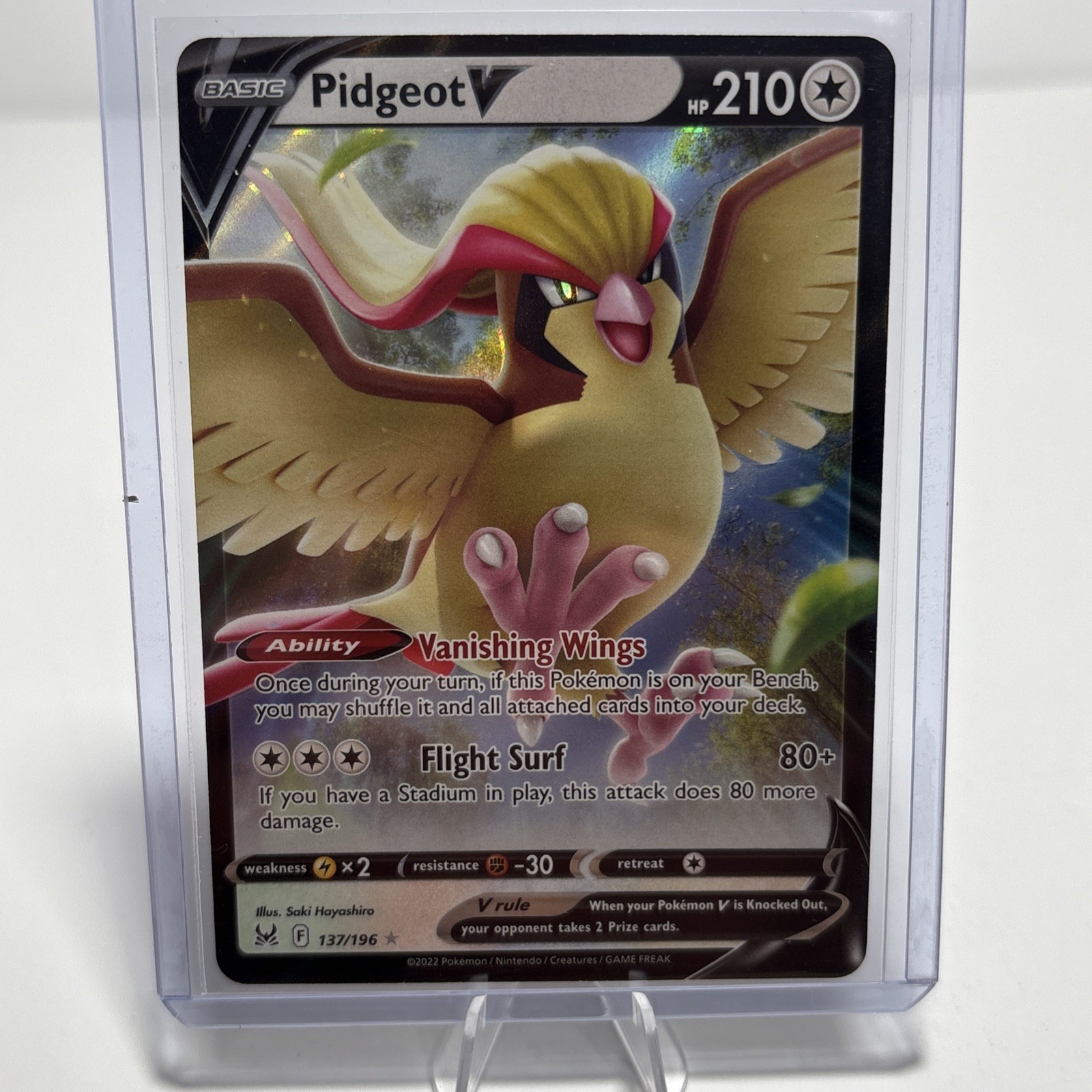 Pokémon TCG Pidgeot V Sword & Shield - Lost Origin 137/196 Regular Ultra Rare NM