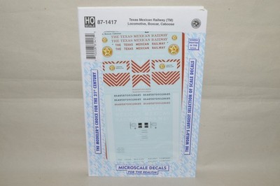 HO scale Microscale decals 87-1417 Texas Mexican Ry locomotive boxcar caboose