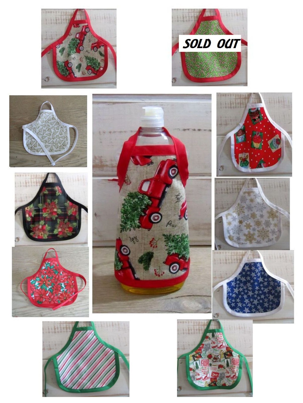 Holiday Dish Soap Bottle Aprons Wine Bottle Aprons | eBay