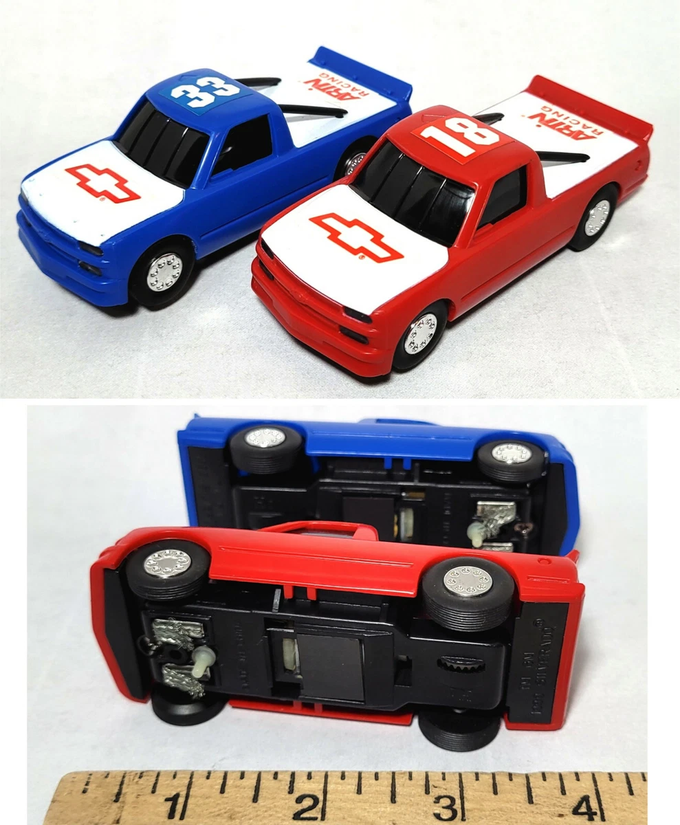 2pc Artin 1 43 CHEVY BOWTIE SILVERADO PICK UP TRUCKs Slot Race Car Matched Pair