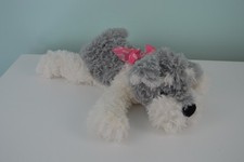 Best Made Toys Gray White Puppy Dog Plush Stuffed Animal Pink Heart Bow