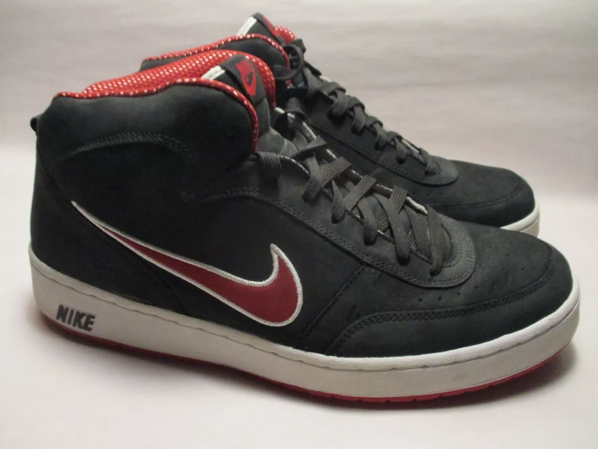 Nike Mens size 15 Black Suede Mid Rise Red Check Comfort Sneakers Excellent