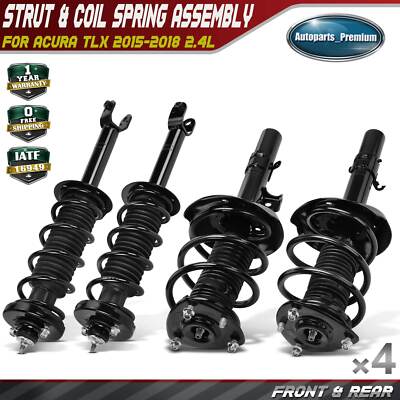 4pcs Front & Rear Complete Strut & Coil Spring Assembly for Acura TLX 15-18 2.4L