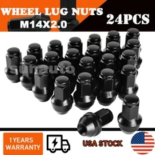 24 BLACK ONE PIECE LUG NUTS REPLACEMENT FOR FORD 14x2 F150/EXPEDITION/NAVIGATOR