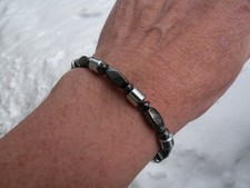 100 Magnetic Therapy Black n Silver Hematite Bracelet Anklet Necklace Unisex