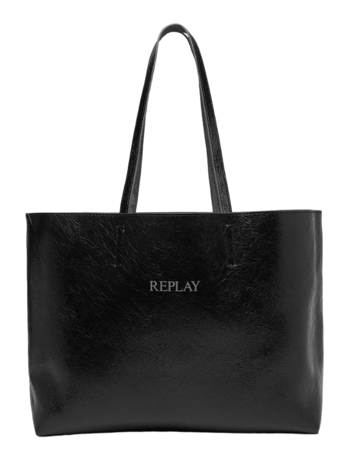 REPLAY shopper bag Shoulder Bag Washed Black + Black image 2