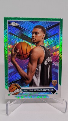 VICTOR WEMBANYAMA 2023-24 Topps Chrome Basketball GREEN