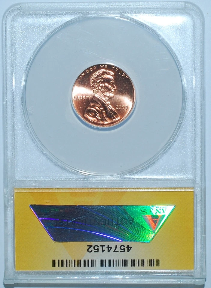 2009 ANACS MS67RD Red FS-801 DDR WDDR-043 Doubled Die Reverse Lincoln Cent - Image 2 of 3