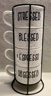 Stressed Blessed & Espresso Obsessed Coffee Espresso Cups Mugs S Espressotacking