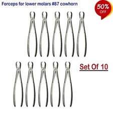Set Of 10 Surgical Teeth Extracting Lower Molars Cowhorn Extraction Forceps  87