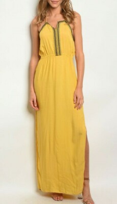 NWT GRIFFLIN L MUSTARD YELLOW BLACK EMBROIDERED SLIT COVER UP MAXI BOHO DRESS | eBay NWT GRIFFLIN L MUSTARD YELLOW BLACK EMBROIDERED SLIT COVER UP MAXI BOHO DRESS | eBay