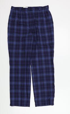 Basler Damen Hose blau kariert Viskosemischung Größe W38 L27 in