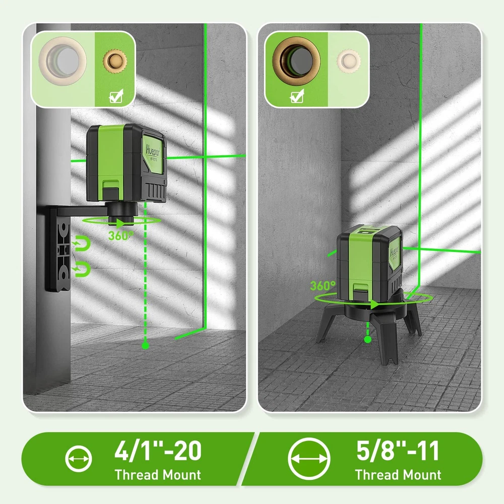 Laser Level with 2 Plumb Dots - Plumb Laser M-9211g Green Self Leveling Laser...