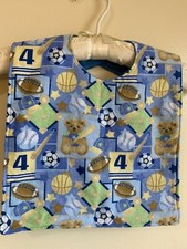 Bib for Baby or Toddler - Teddy Bear Sports print