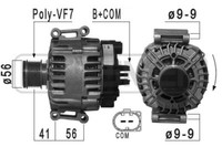 ERA Lichtmaschine Generator 150A 14V FüR Mercedes-Benz C-Klasse 316 CDI