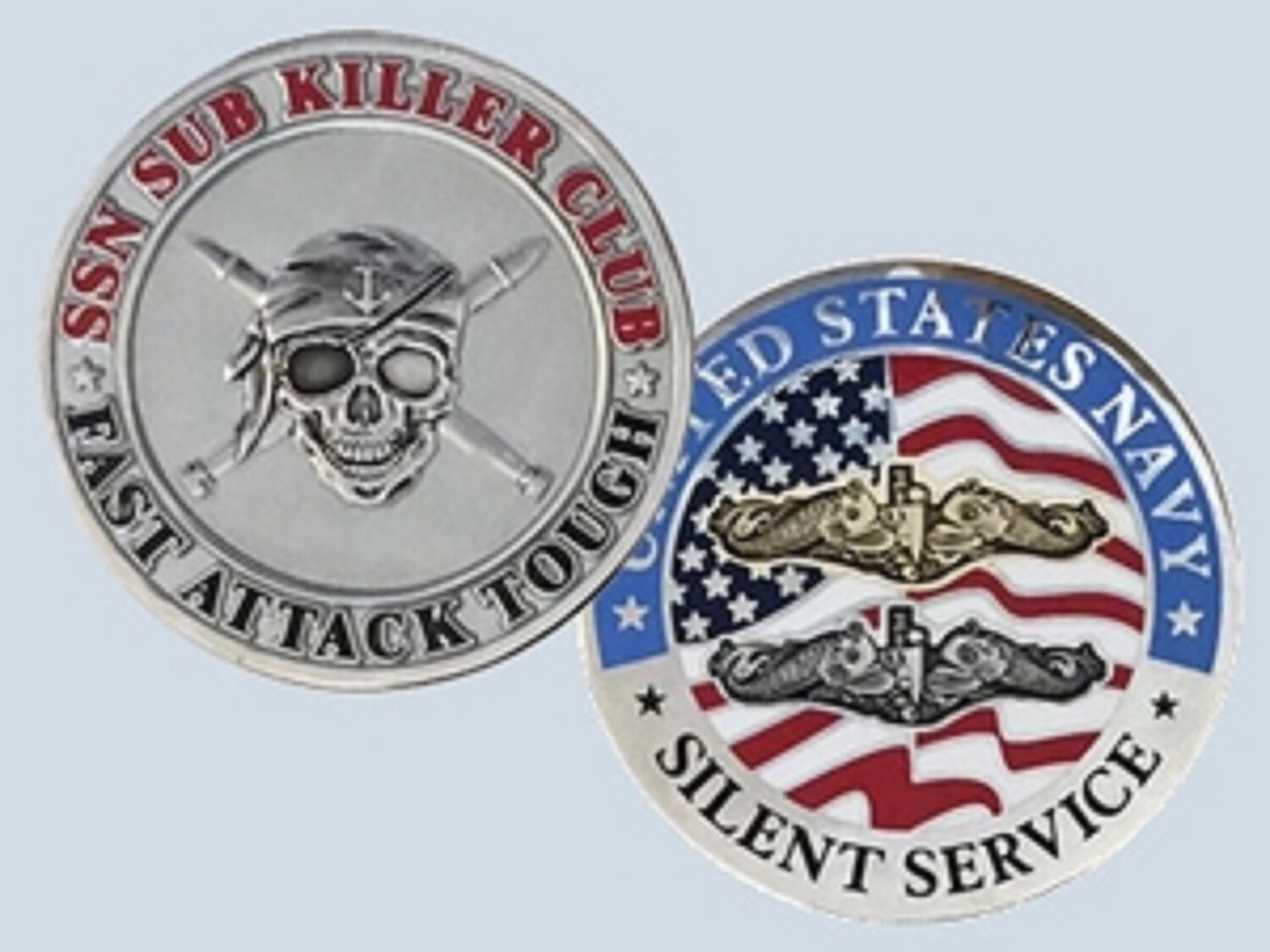 NAVY SSN SUB KILLER CLUB SILENT SERVICE SUBMARINE 1.75