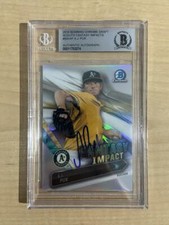 2016 BOWMAN CHROME DRAFT A.J. PUK A'S SIGNED CARD BECKETT AUTHENTIC AUTO